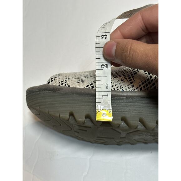 FLY LONDON Leather Wedge Sandals Ivory Beige Strap Snake Skin Women 9.5 / 40 - Picture 11 of 12